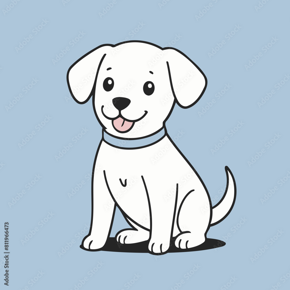 Fototapeta premium Vector illustration of an adorable Puppy for young readers' books