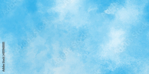  Chaotic light watercolor background paper texture, Abstract soft sky blue watercolor paper textured illustration,  The summer is colorful clearing day Good weather with natural clouds.	