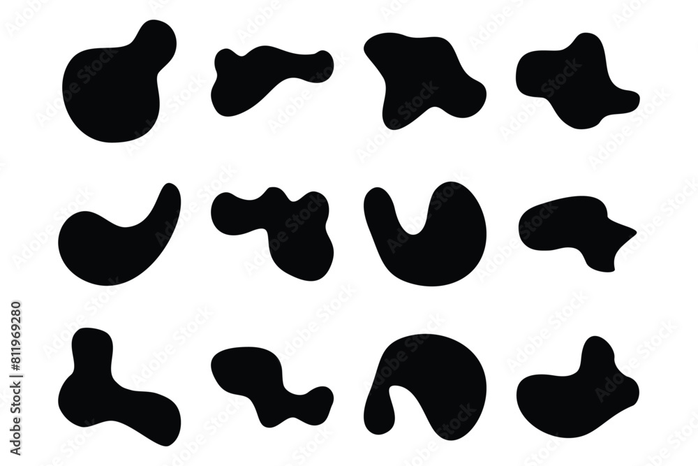 Blobs Fluid Shapes pictogram symbol visual illustration Set Blobs Fluid Shapes pictogram symbol visual illustration Set
