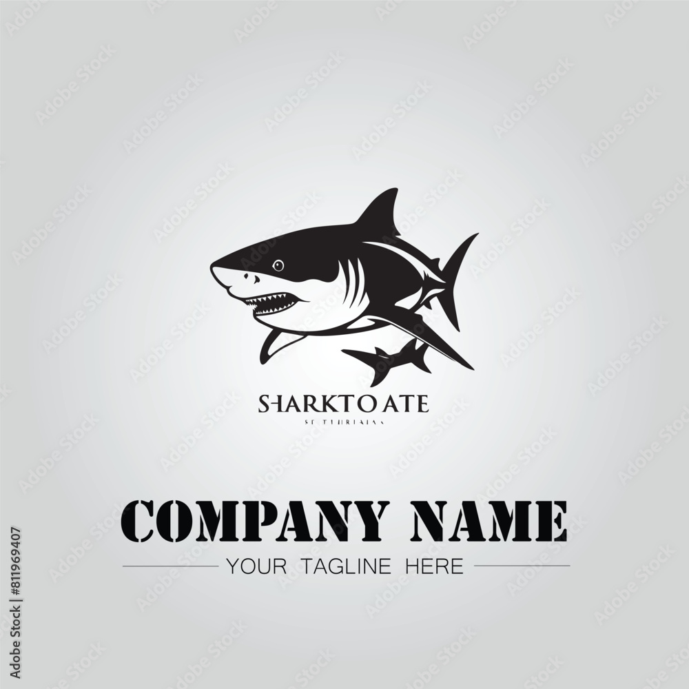 Shark silhouette illustration design for company logo vector image on the white background Shark silhouette illustration design for company logo vector image on the white background
