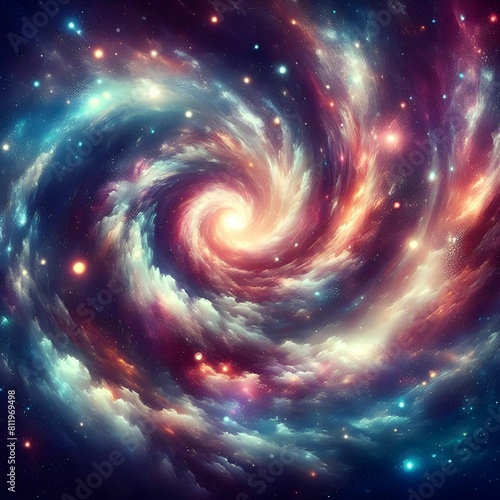 Dreamy, galaxy, swirling with stars, space art