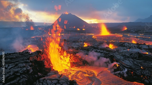 Intense Volcanic Eruption: Nature's Fierce Display