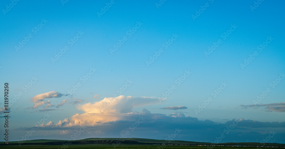 Blue sky and white clouds prairie Blue sky and white clouds prairie