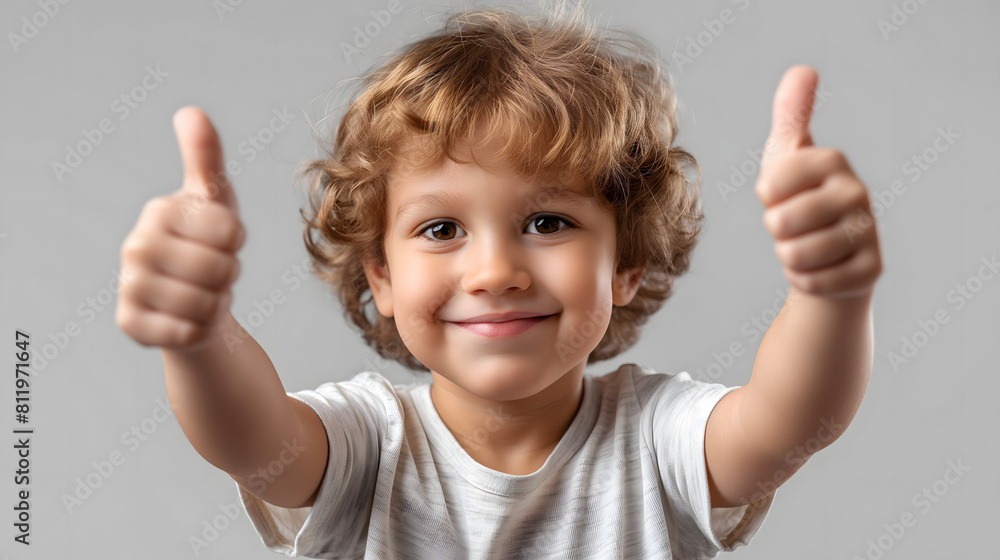 A toddler giving a thumbs up isolated on transparent A toddler giving a thumbs up isolated on transparent