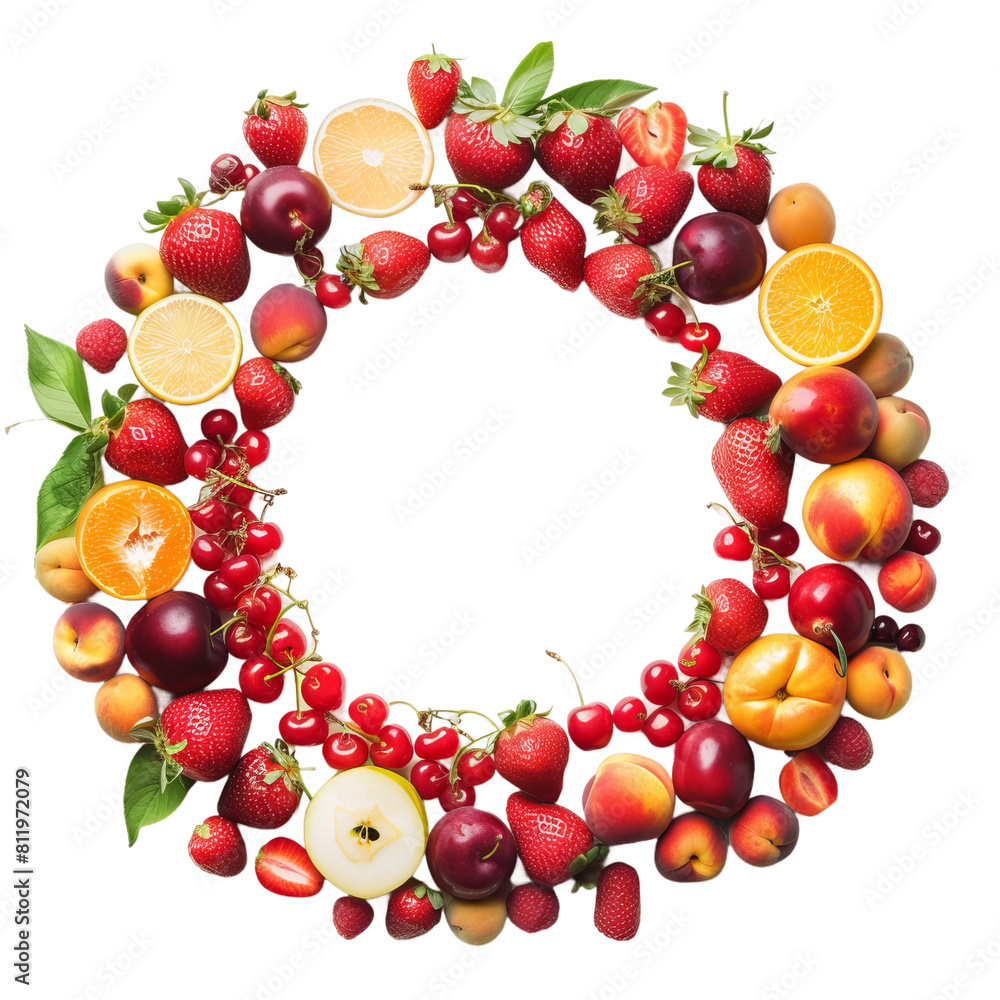 frame made of red berries frame made of red berries