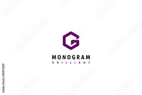 Template logo design solution with letter G in jewel shape