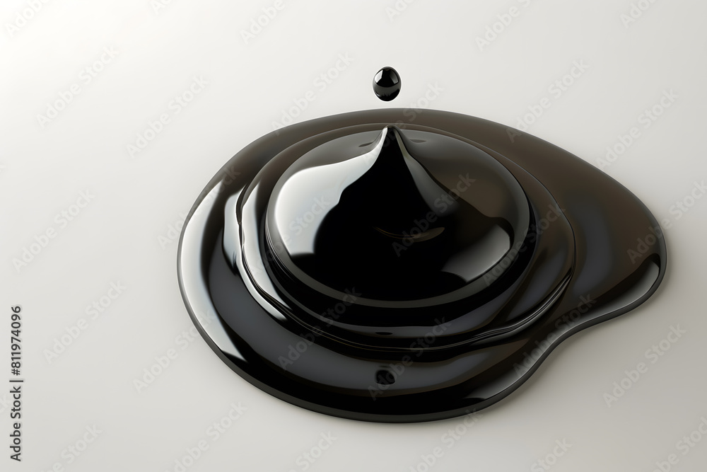  Black oil or sauce drop falling or pouring 