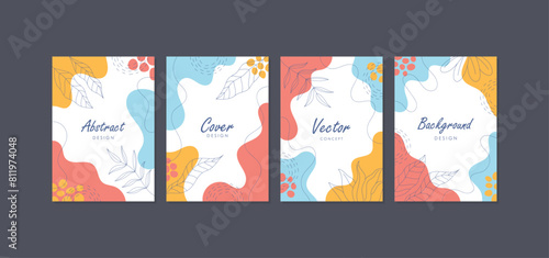 Set of abstract creative artistic templates. Universal cover Designs for Annual Report, Brochures, Flyers, Presentations, Leaflet, Magazine.