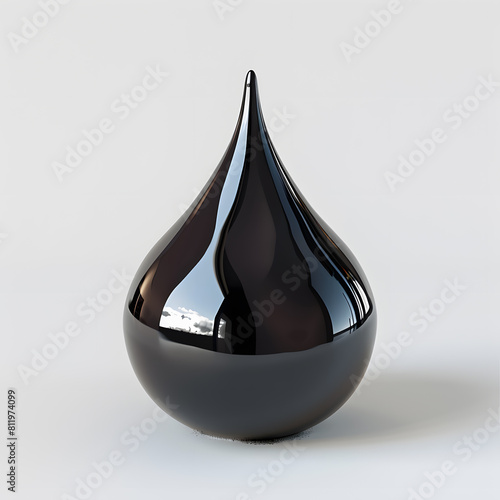 Black oil drop isolated on white