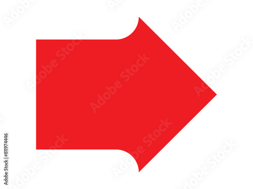 bold red arrow icon vector isolated on white background in eps 10.