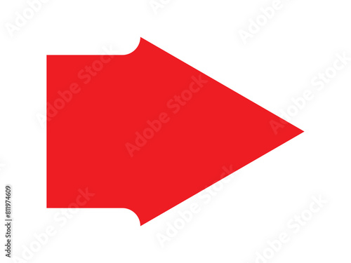 bold red arrow icon vector isolated on white background in eps 10.