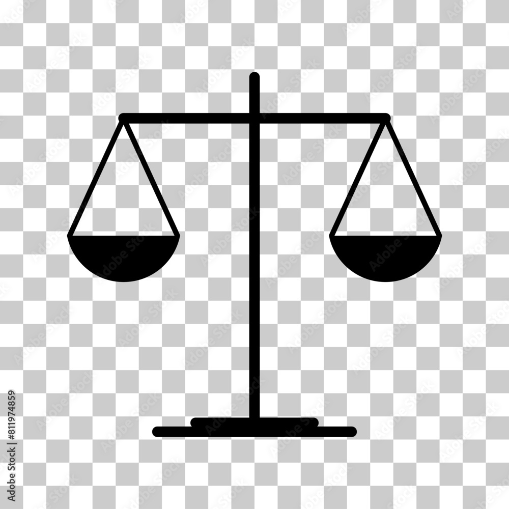Scale equal icon, lawyer crime web sign, protection balance isolated vector illustration Scale equal icon, lawyer crime web sign, protection balance isolated vector illustration