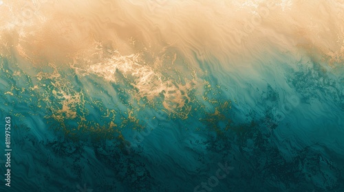 Abstract painting with blue and gold. photo