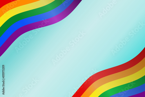 Pride month background LGBTQ Pride Flag Colours. Vector banner with rainbow . Symbol of pride month June support. Copy space