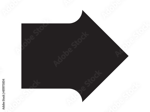 Wide, bold arrow pointing sharply to the right. Sleek black directional symbol isolated on a clean white background in eps 10.