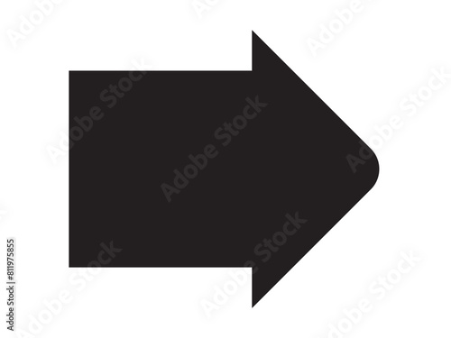 Wide, bold arrow pointing sharply to the right. Sleek black directional symbol isolated on a clean white background in eps 10.