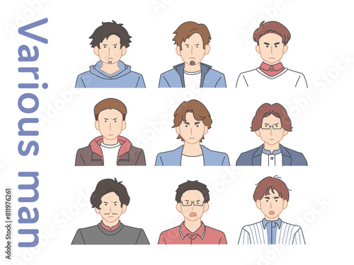 20代30代男性ビジネスアイコン集