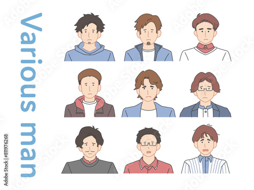 20代30代男性ビジネスアイコン集