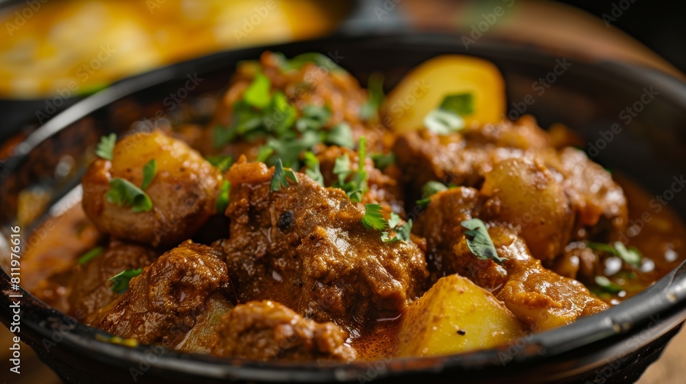 Stew with potatoes, roast baked in the oven Stew with potatoes, roast baked in the oven