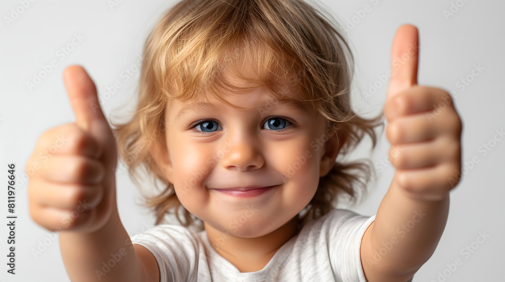 A toddler giving a thumbs up isolated on transparent A toddler giving a thumbs up isolated on transparent