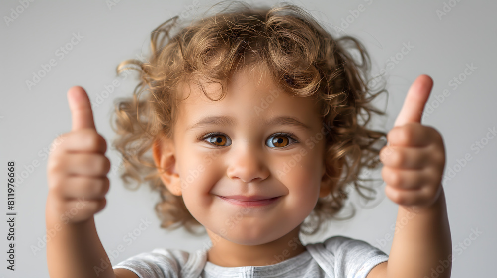 A toddler giving a thumbs up isolated on transparent A toddler giving a thumbs up isolated on transparent