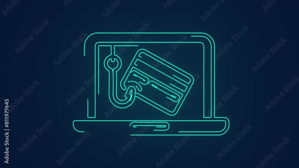 cyber security phishing attack fraud stealing banking details animation cyber security phishing attack fraud stealing banking details animation