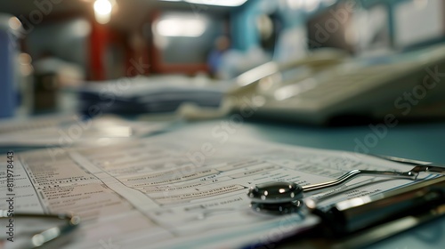 Close-up of a medical chart with patient data, illustrating medical recordkeeping.