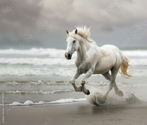 White wild horse