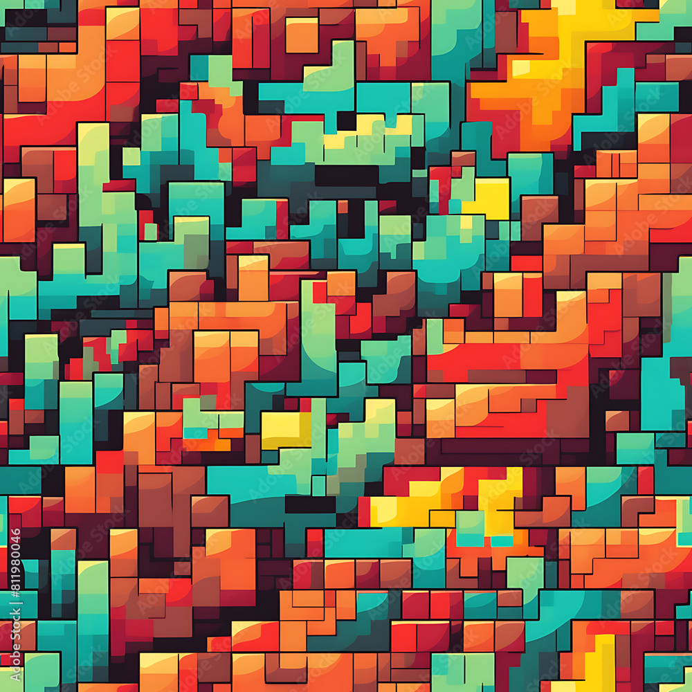 8 bits digital game art seamless pattern, the design for apply a variety of graphic works 8 bits digital game art seamless pattern, the design for apply a variety of graphic works