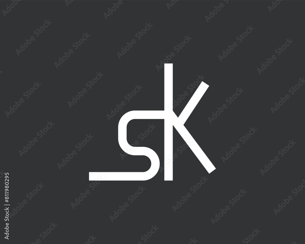 Obraz premium Creative Letter SK Logo Design Icon