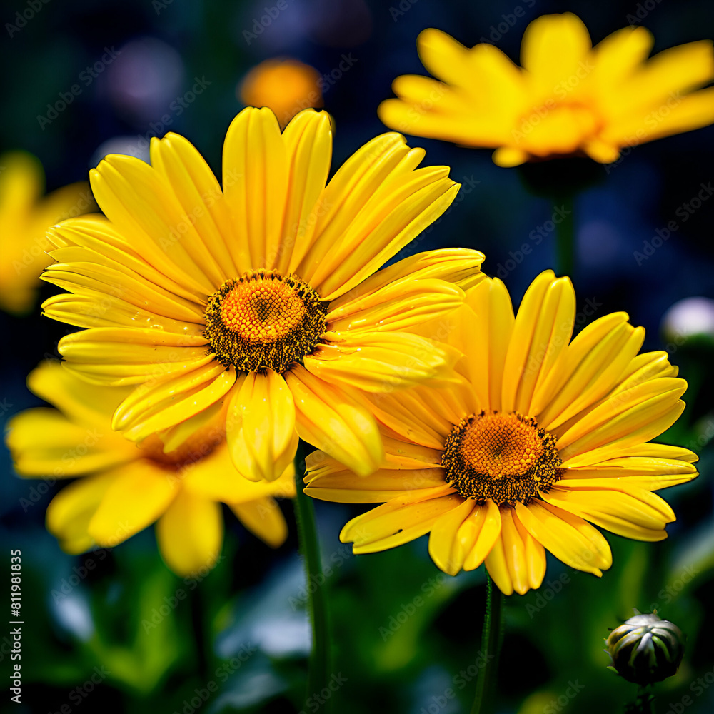 Yellow Daisy Flowers Landscape photograph Yellow Daisy Flowers Landscape photograph