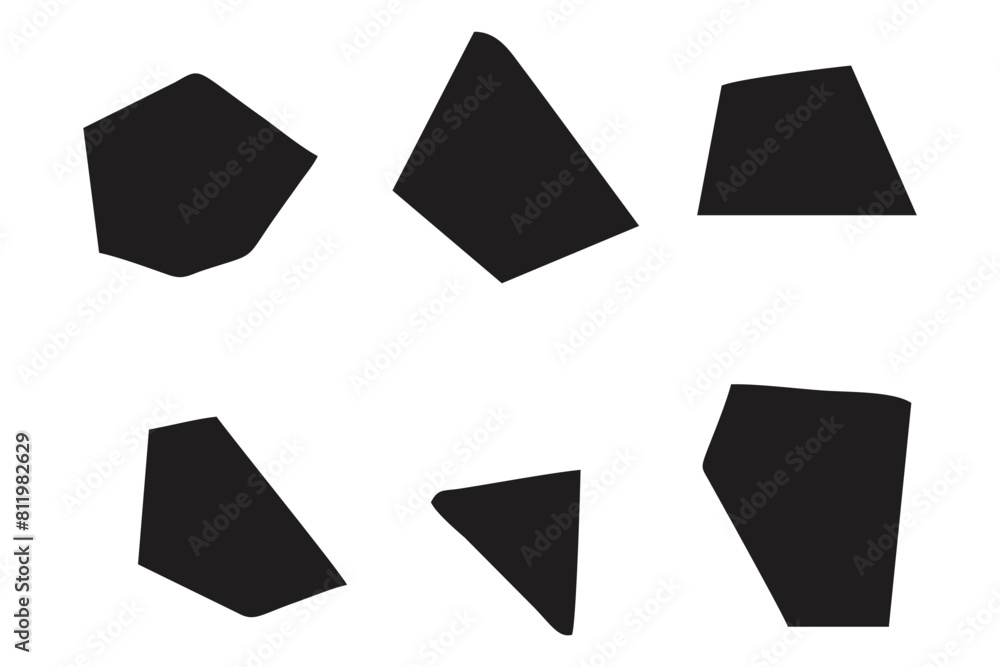 Abstract Shape Set Abstract Black Shapes Liquid Shape Elements Random Outline Fluid Shapes.