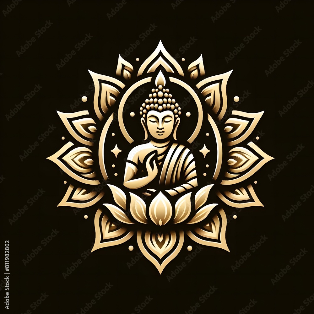 AI Generate of Luxury Premium Symbol Vector of Vesak Day with Buddha Statue, Buddha, Lantern, Candle Light, Lotus AI Generate of Luxury Premium Symbol Vector of Vesak Day with Buddha Statue, Buddha, Lantern, Candle Light, Lotus