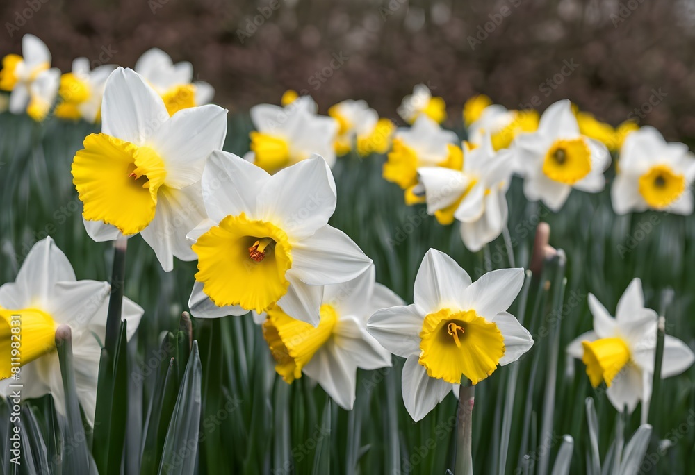 A view of some Daffodils in a garden A view of some Daffodils in a garden