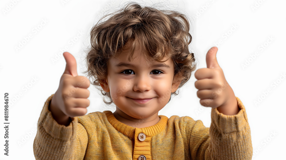 A toddler giving a thumbs up isolated on transparent A toddler giving a thumbs up isolated on transparent