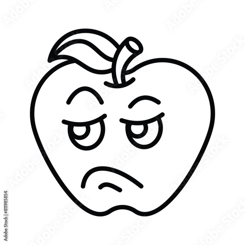 Pixel perfect icon of jealous emoji, isolated on white background