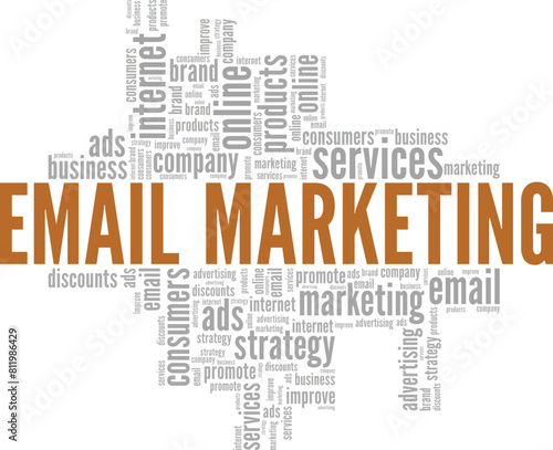 Email Marketing word cloud conceptual design isolated on white background.
