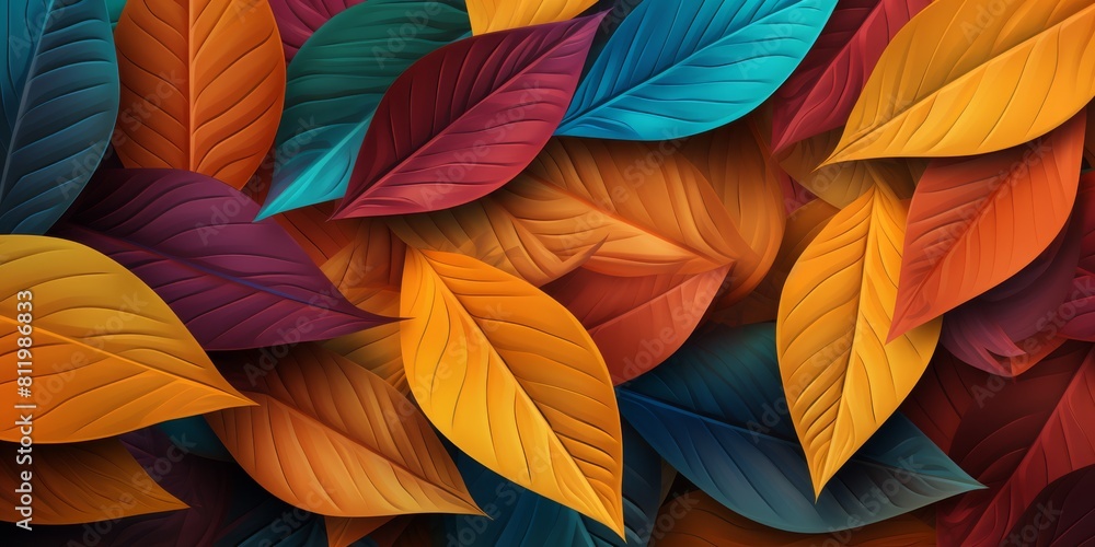 Autumn Background - using classic fall colors to create a repeatable. Many autumn fall leaves. High quality photo