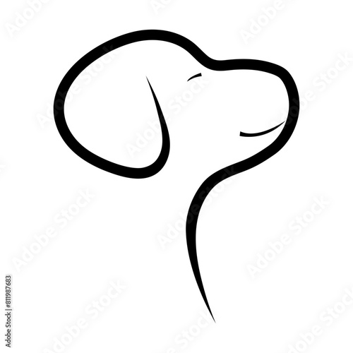 Dog face lineart logo 