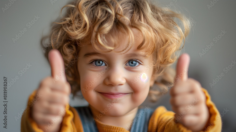 A toddler giving a thumbs up isolated on transparent A toddler giving a thumbs up isolated on transparent