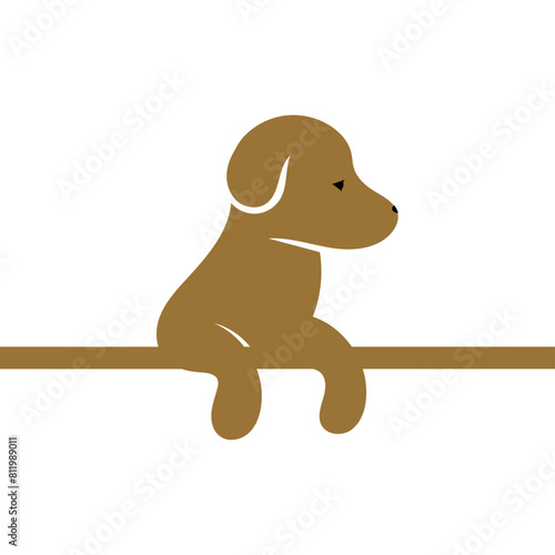 Sitting Dog flat icon