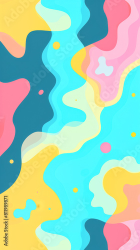 a very simplified abstract soft design. using shades of blue  yellow and pink