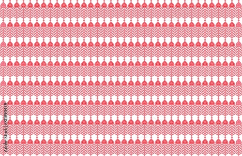 a red and white background with a pattern..This image features a repeating pattern composed of interconnected heart-shaped motifs. Hearts alternate in orientation, with some pointing upwards photo