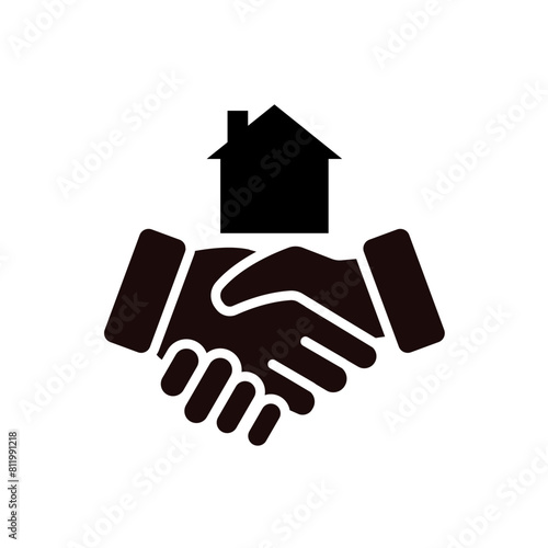 Land Acquisition , house sale. Icon line vector illustration