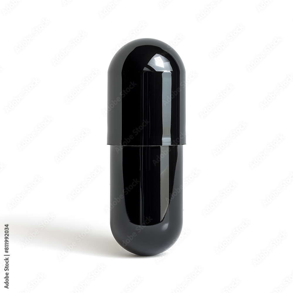 Black pill isolated on white background Black pill isolated on white background