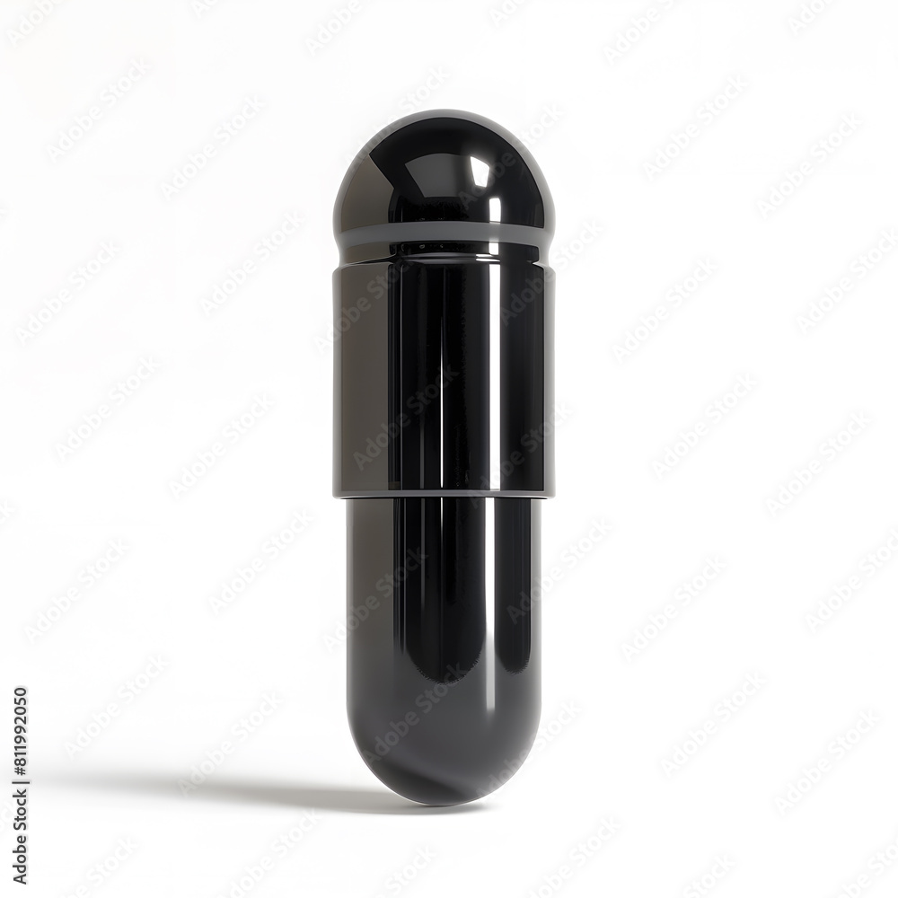 Black pill isolated on white background Black pill isolated on white background
