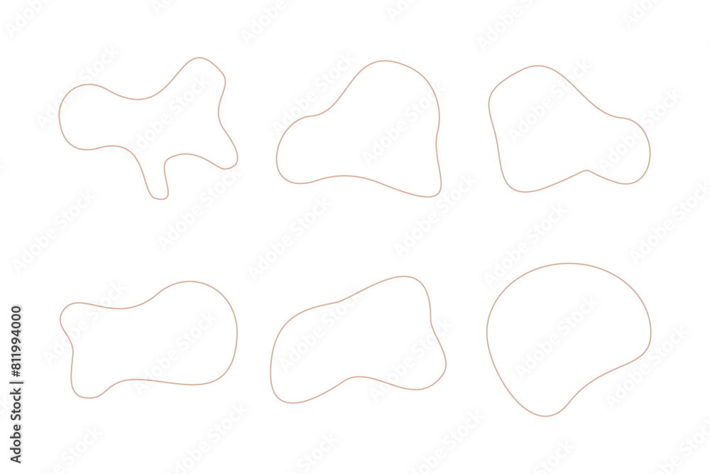 Blobs Abstract Fluid Linear shape set Abstract black shapes Liquid ...