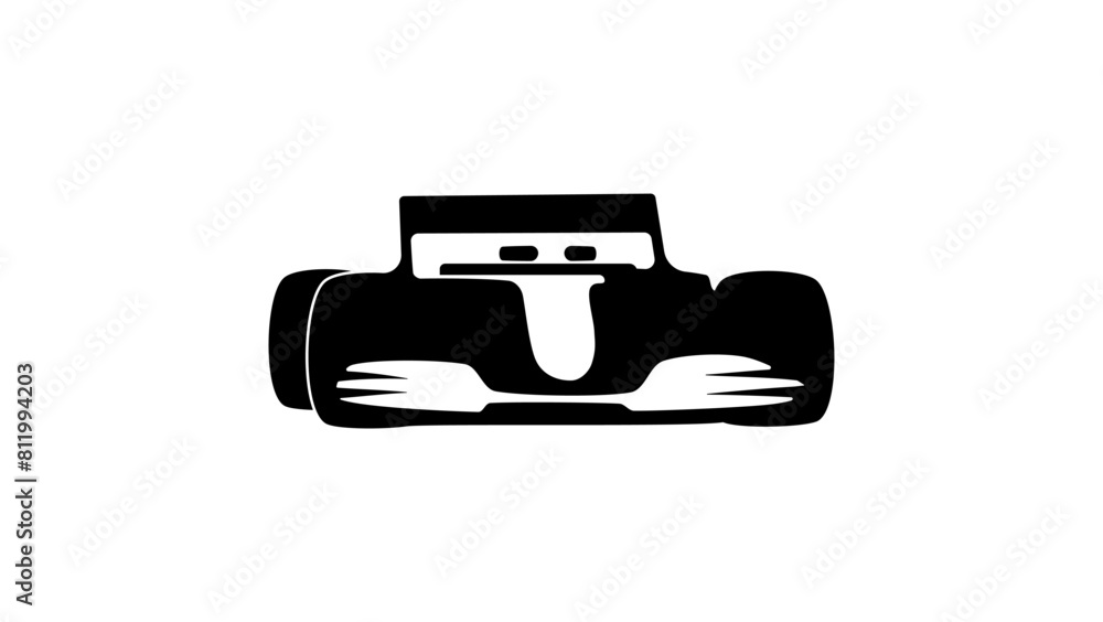 formula 1 front view, black isolated silhouette formula 1 front view, black isolated silhouette