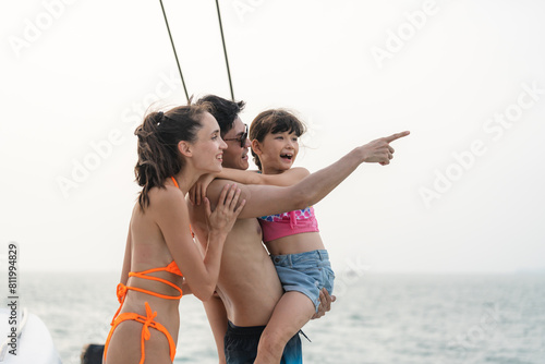Caucasian family enjoy spen...