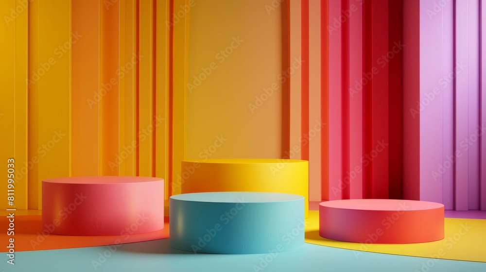 Vibrant Product Podium with Green Accents for Text Overlay Generative AI Vibrant Product Podium with Green Accents for Text Overlay Generative AI